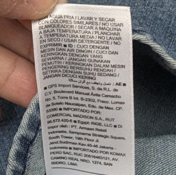 Sold Navy XL slim fit denim western button down shirt - Picture 5 of 8